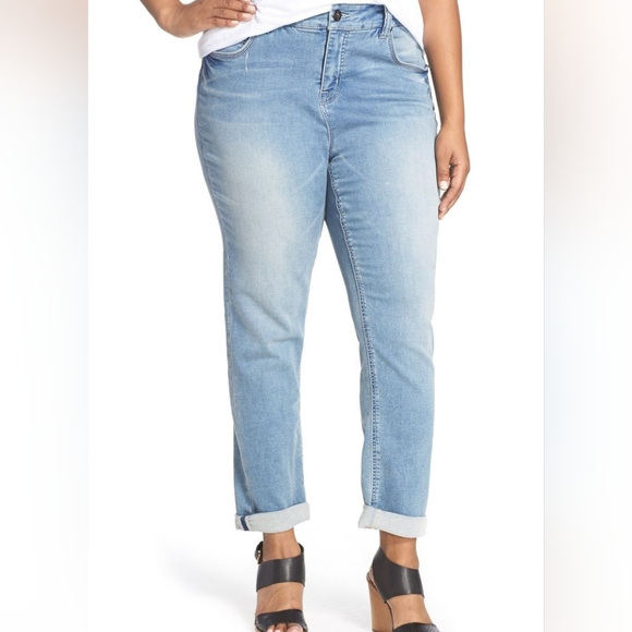 Melissa McCarthy Seven7 Denim - Melissa McCarthy Seven7 Stretch Roll Cuff Girlfriend Jeans